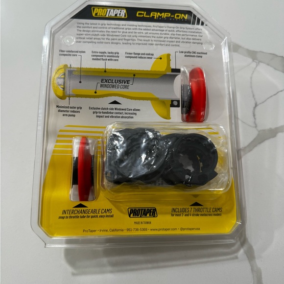 ProTaper Clamp-On Full Diamond Grips Red/Dark Grey 021687 - Picture 2 of 2